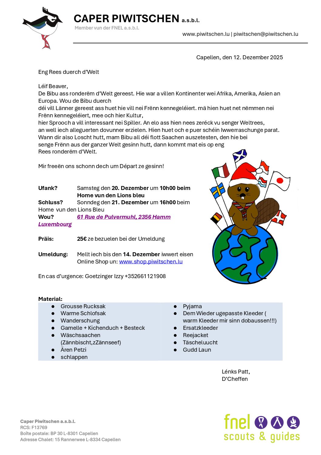 Beaver Chrëschtweekend